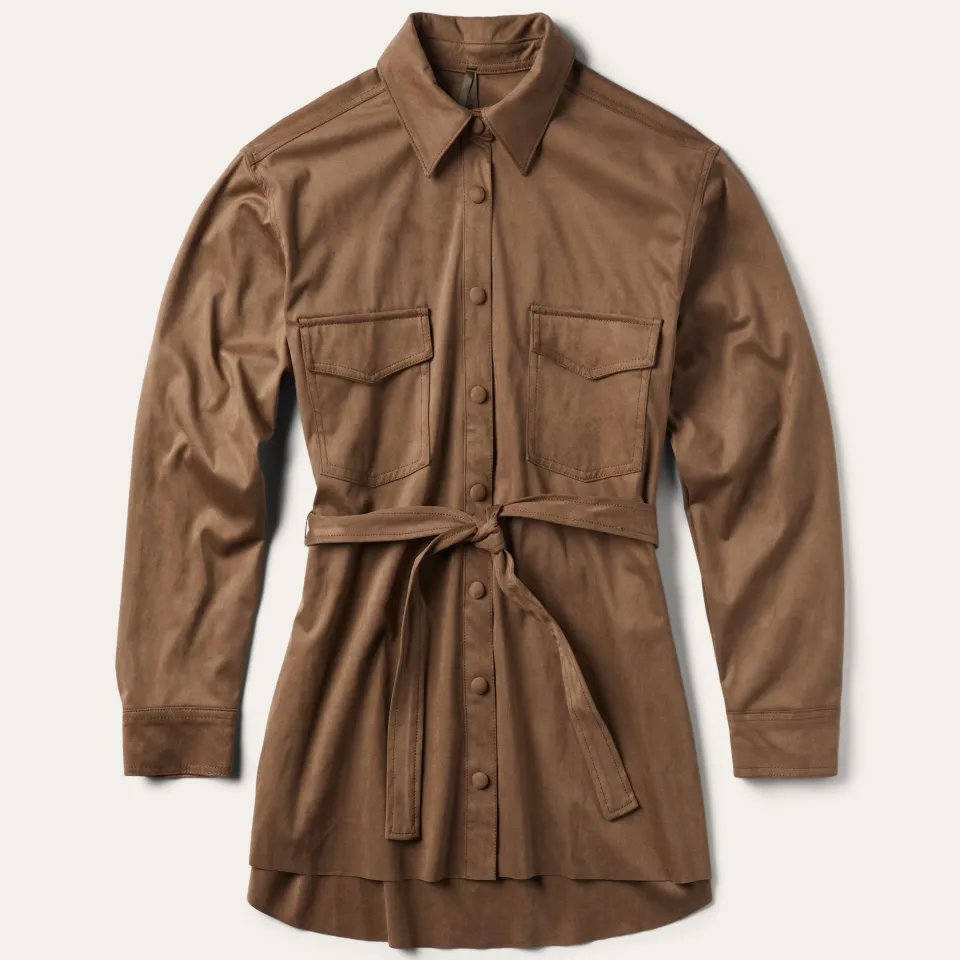 Stetson Khaki Suede Western Shirt Tan Outlet