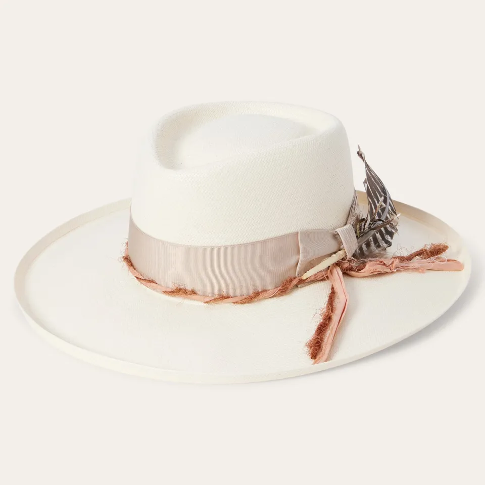 Stetson Kings Row Shantung Straw Fedora Natural Cheap