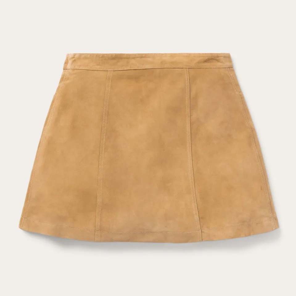 Stetson Lamb Suede Gored Skirt Brown Outlet