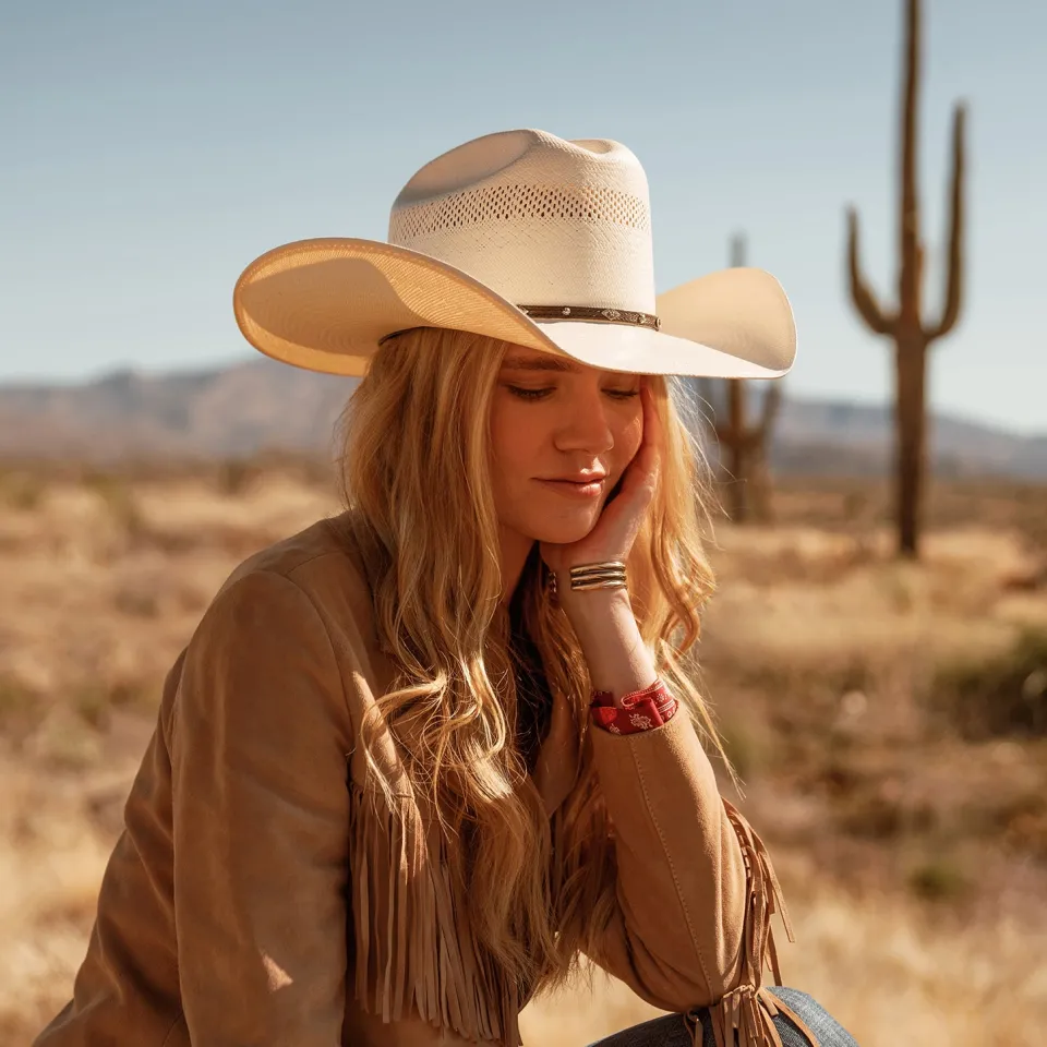 Stetson Lobo 10X Straw Cowboy Hat Natural Clearance