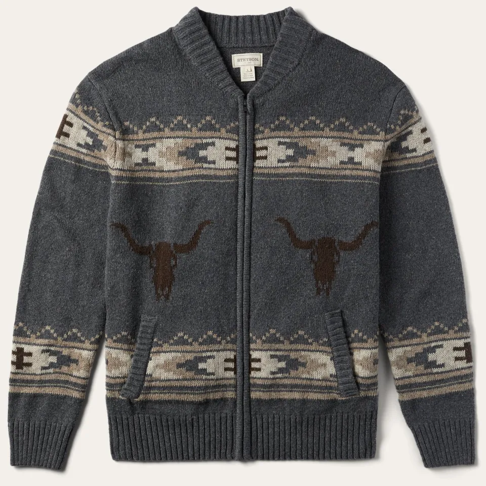 Stetson Longhorn Cardigan Grey Shop