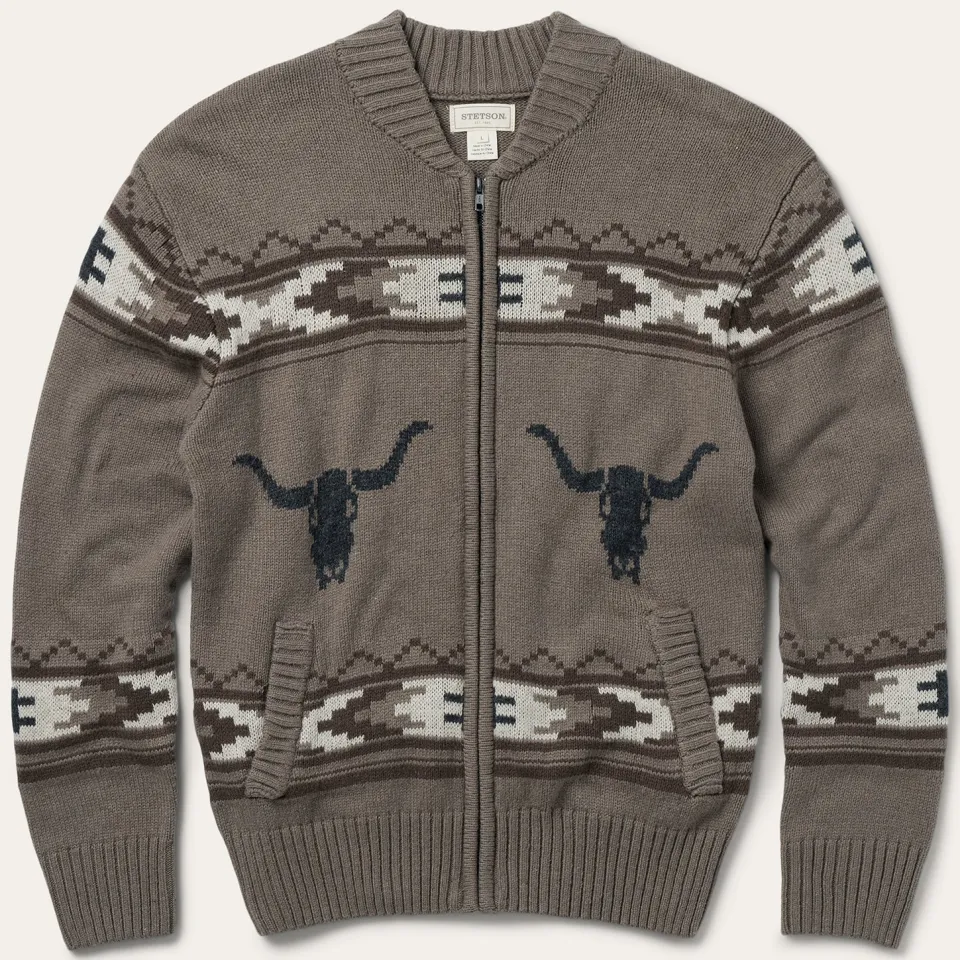 Stetson Longhorn Cardigan Brown Cheap