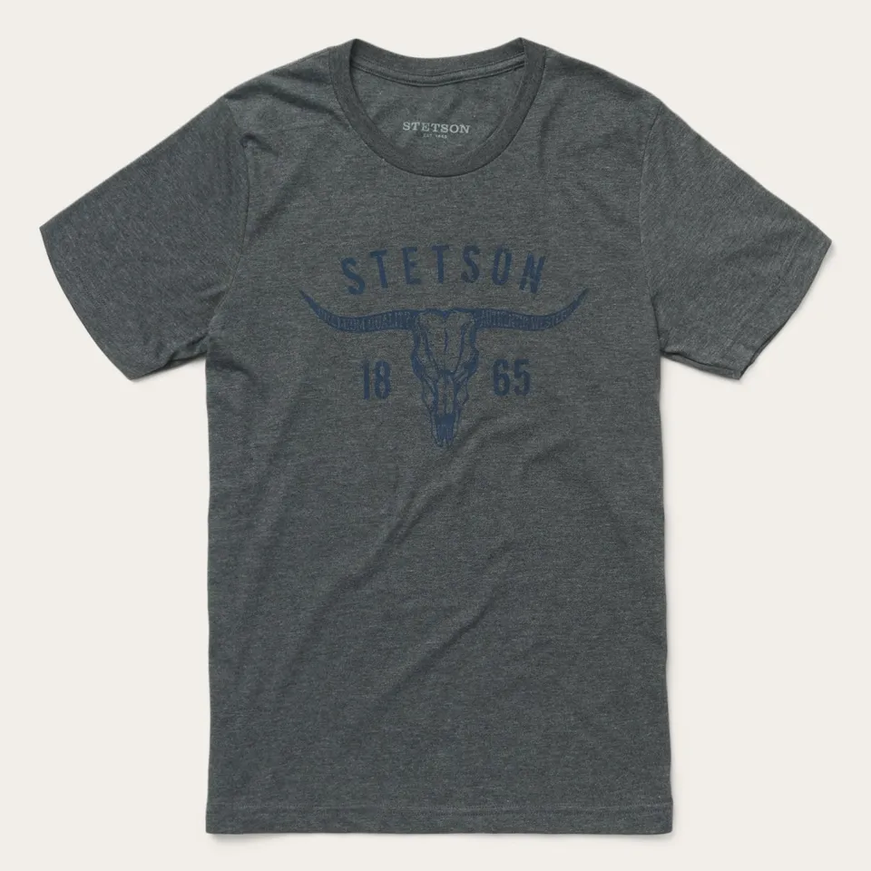 Stetson Longhorn Graphic Tee Grey Best