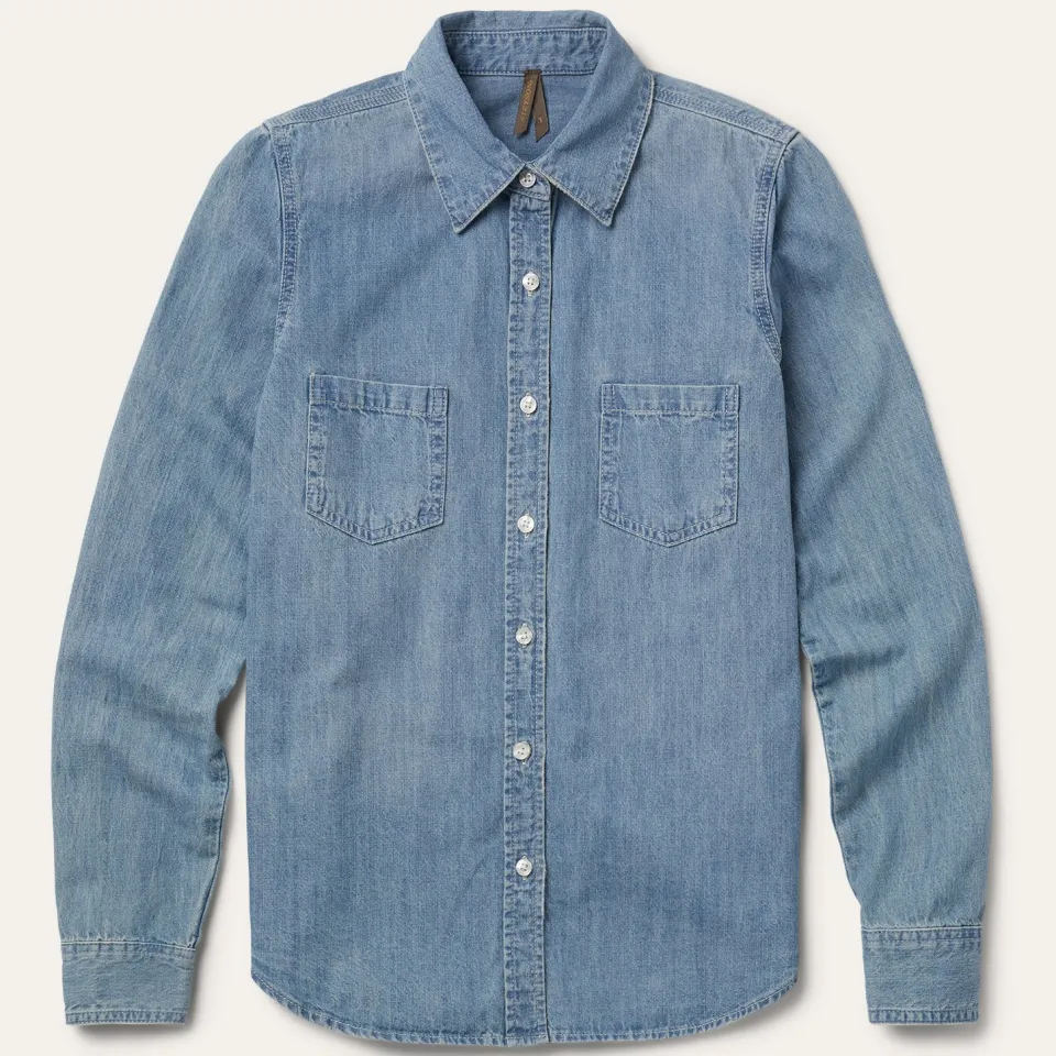 Stetson Long-Sleeved Denim Shirt Blue Best Sale