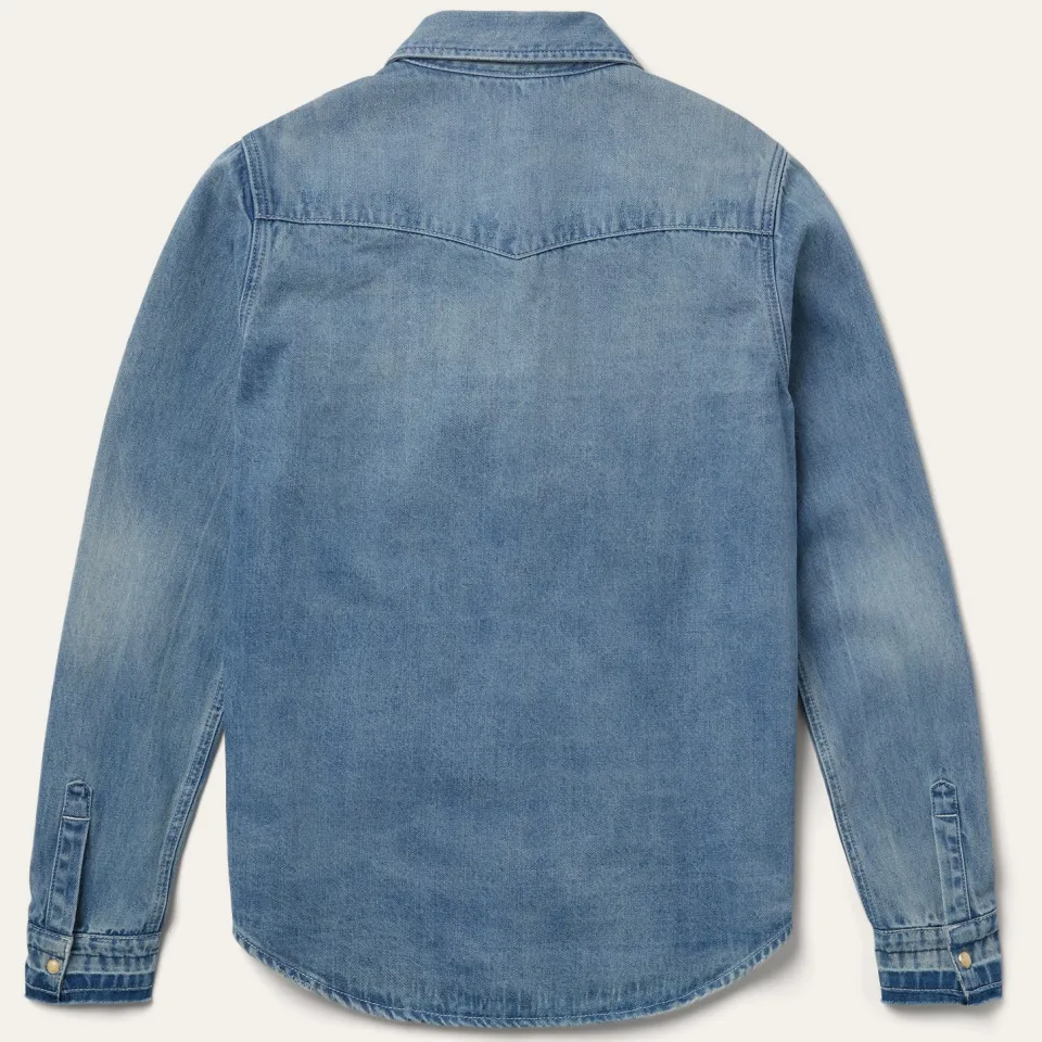 Stetson Loose Fit Denim Snap-Front Shirt Blue Online