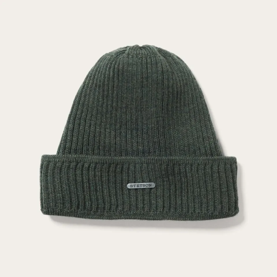 Stetson Merino Wool Beanie Tanne Clearance