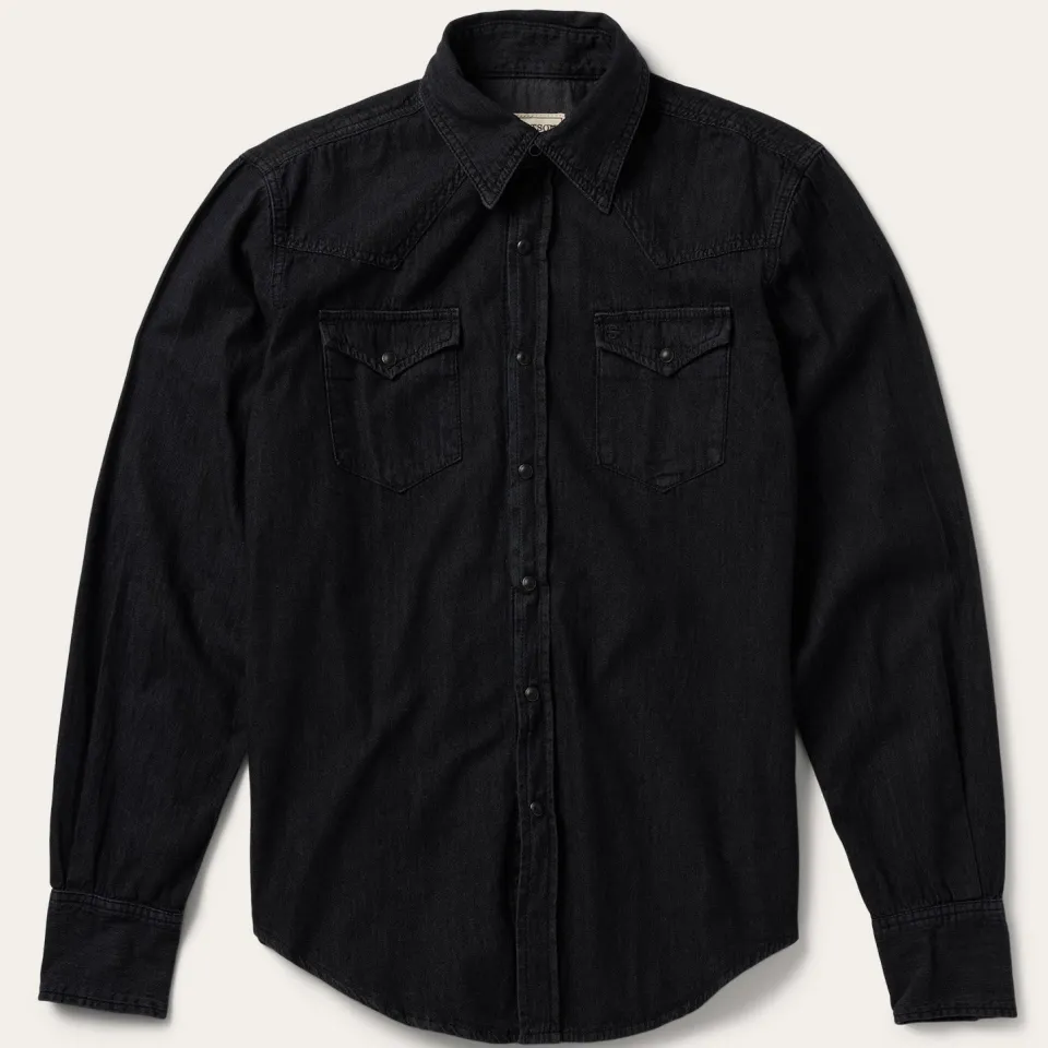 Stetson Modern Denim Western Shirt Black Cheap