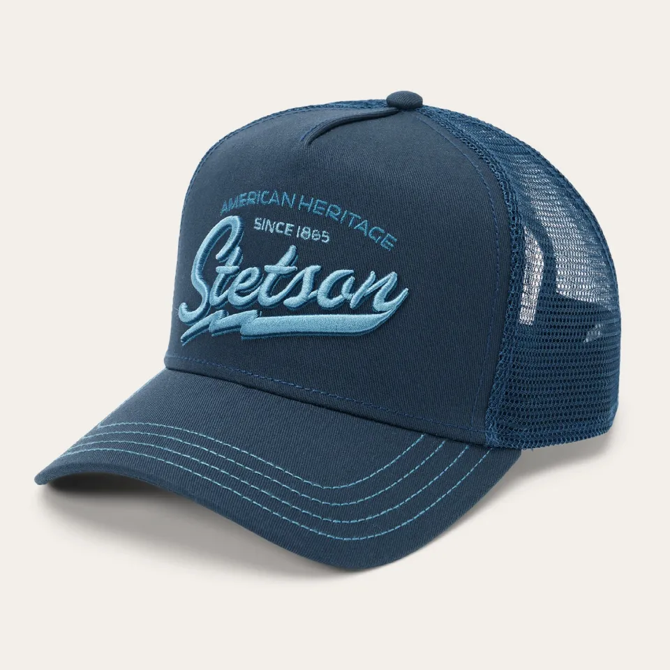 Stetson Embroidered 1865 Trucker Cap Navy Clearance