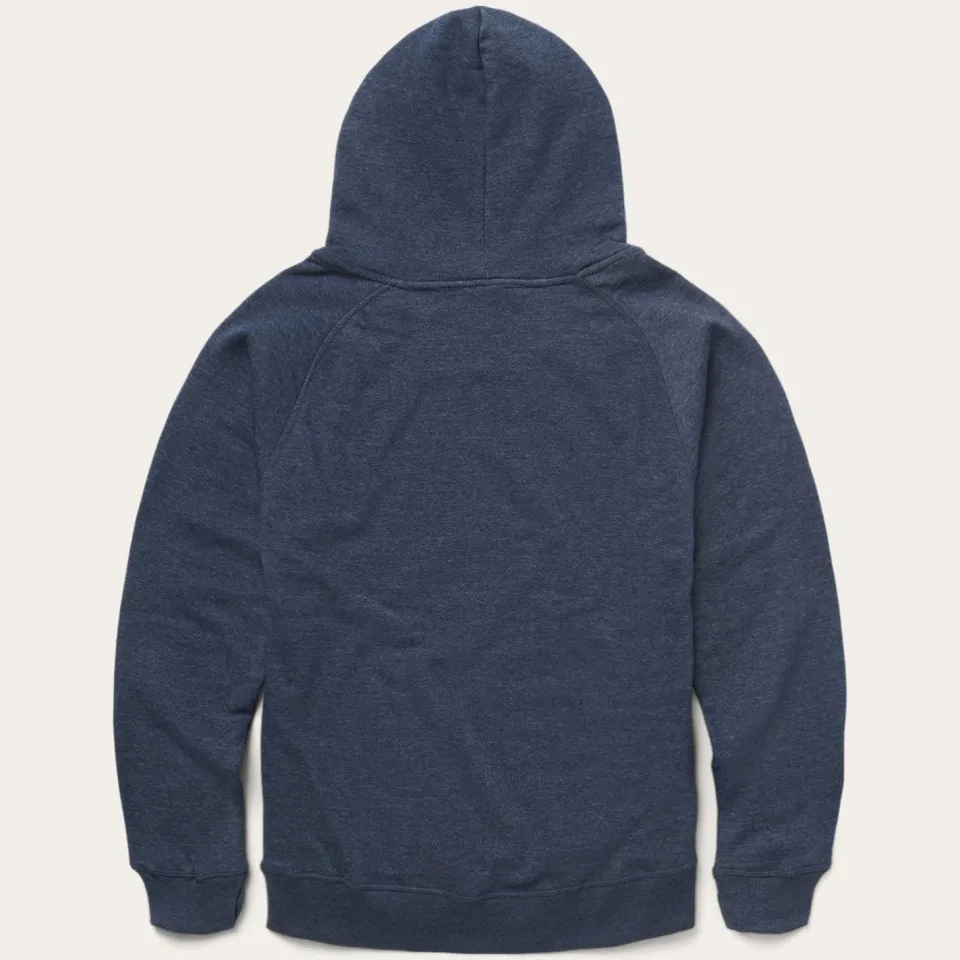 Stetson Navy Heather Fleece Knit Hooded Sweatshirt Blue Sale