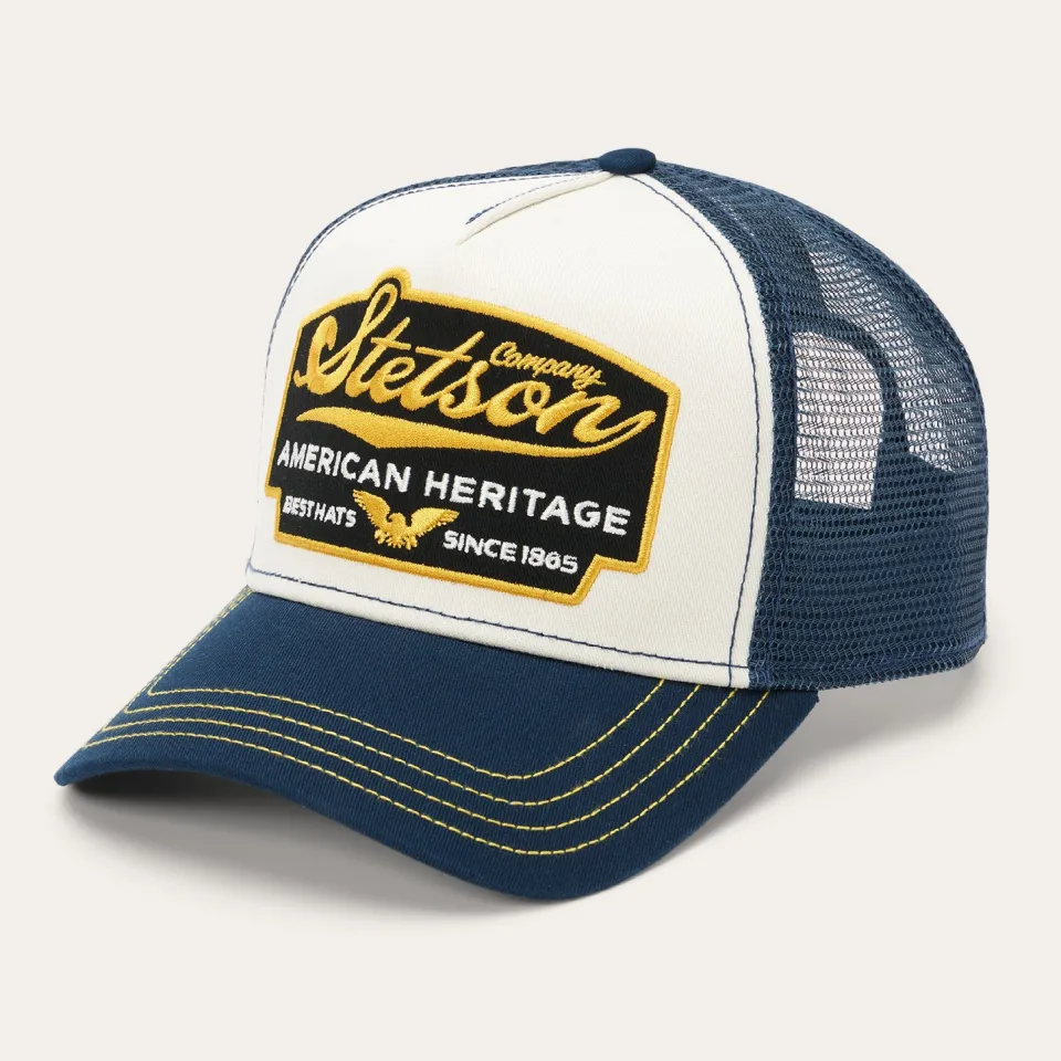 Stetson Navy Script Heritage Trucker Cap Blue/White Online
