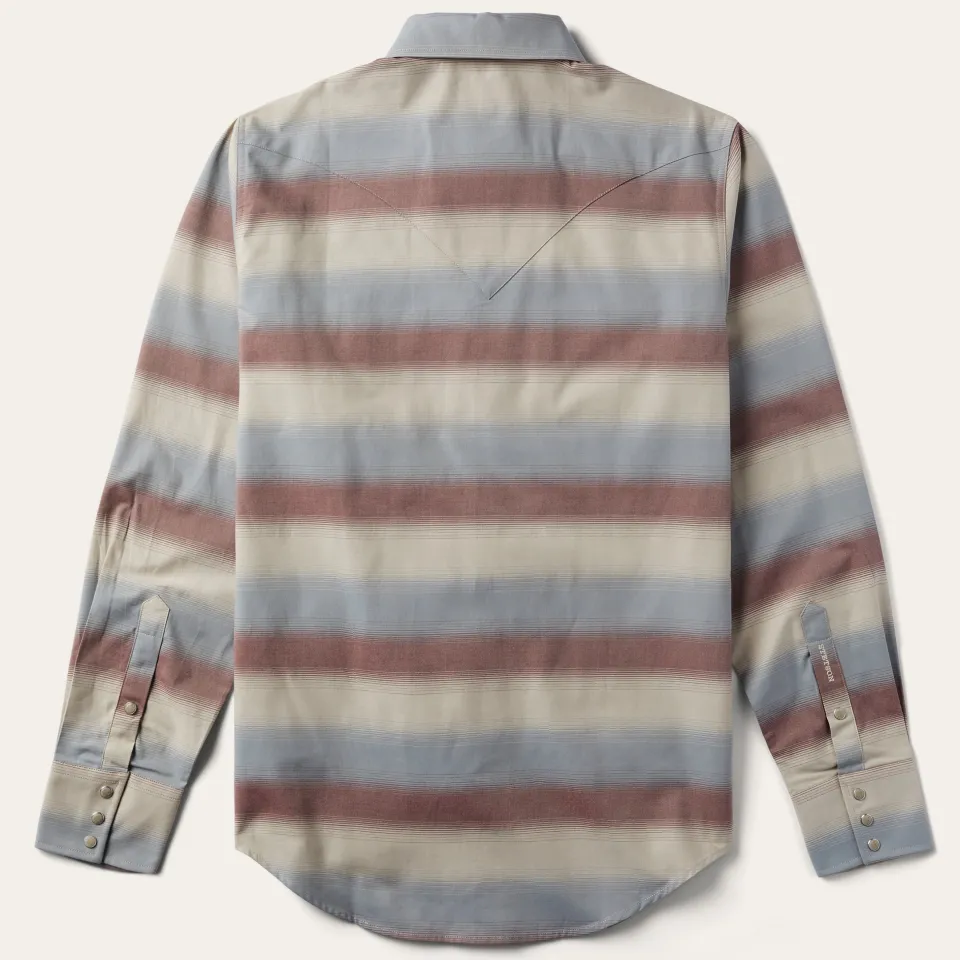 Stetson Ombre Stripe Twill Shirt Wine Fashion