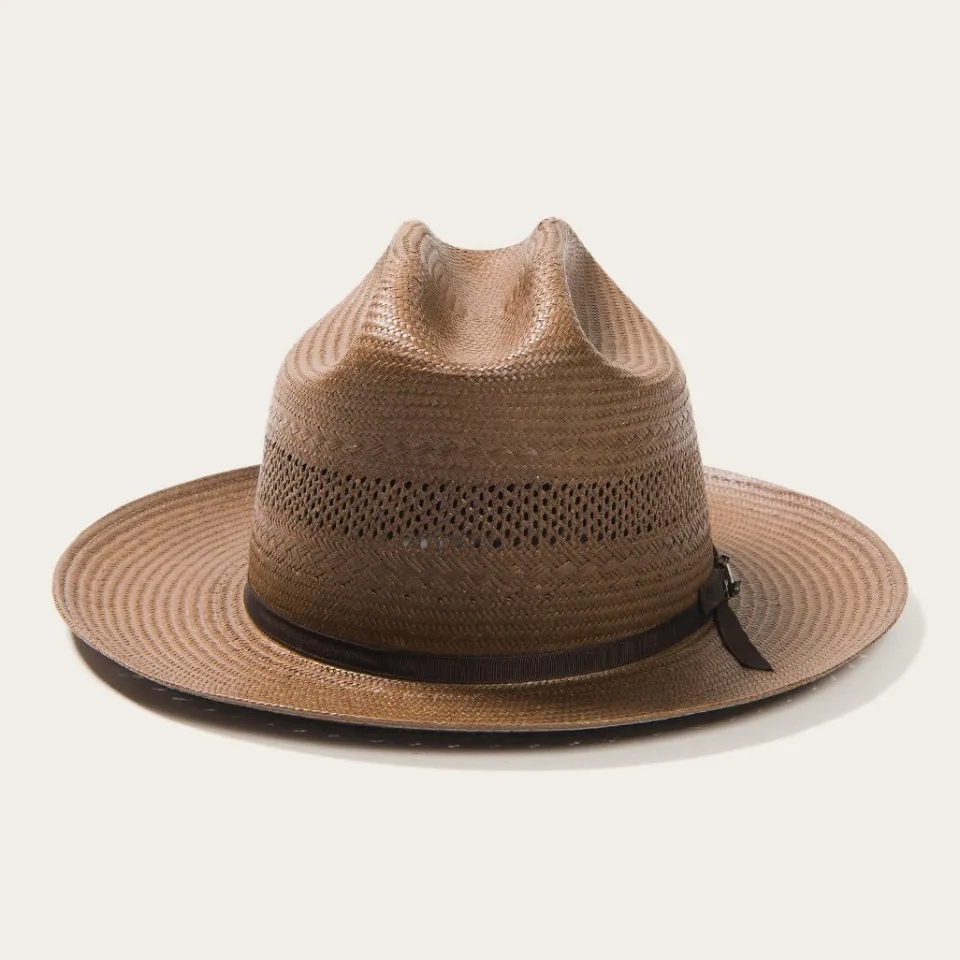 Stetson Open Road Vented Straw Cowboy Hat Chocolate Clearance