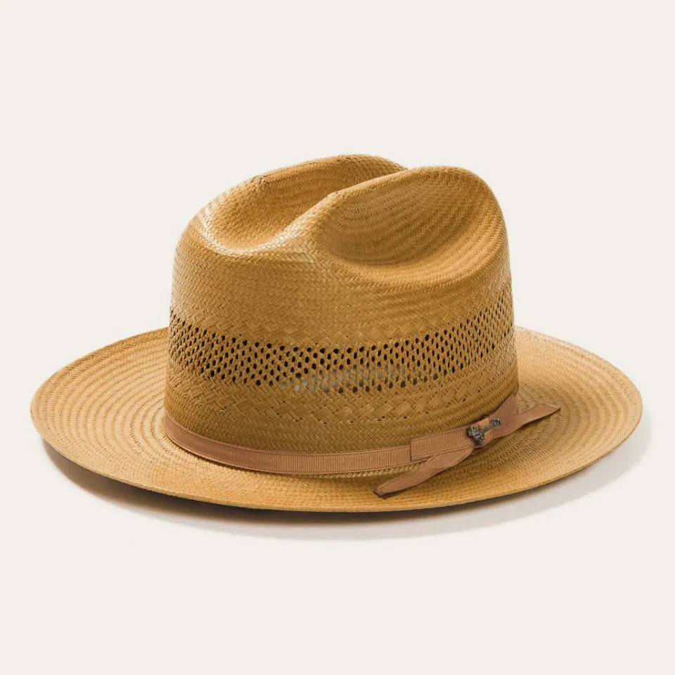 Stetson Open Road Vented Straw Cowboy Hat Cognac Cheap