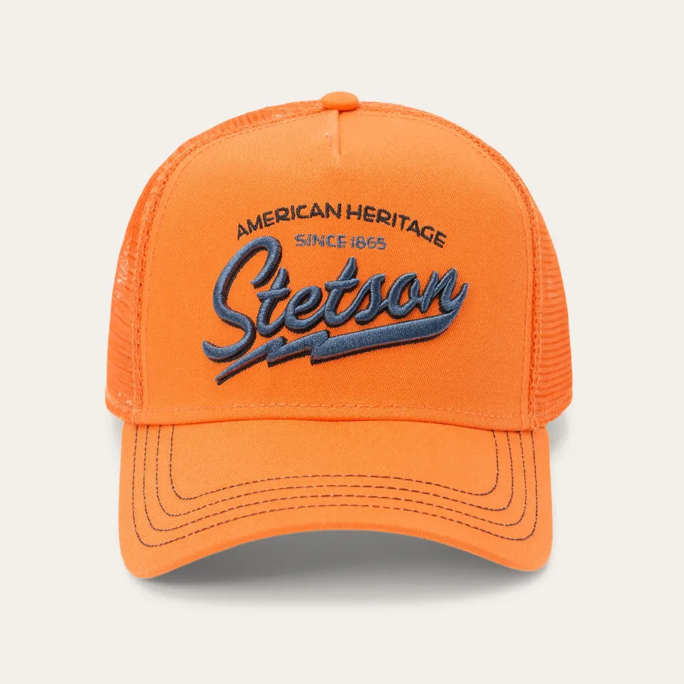 Stetson Embroidered 1865 Trucker Cap Orange Best