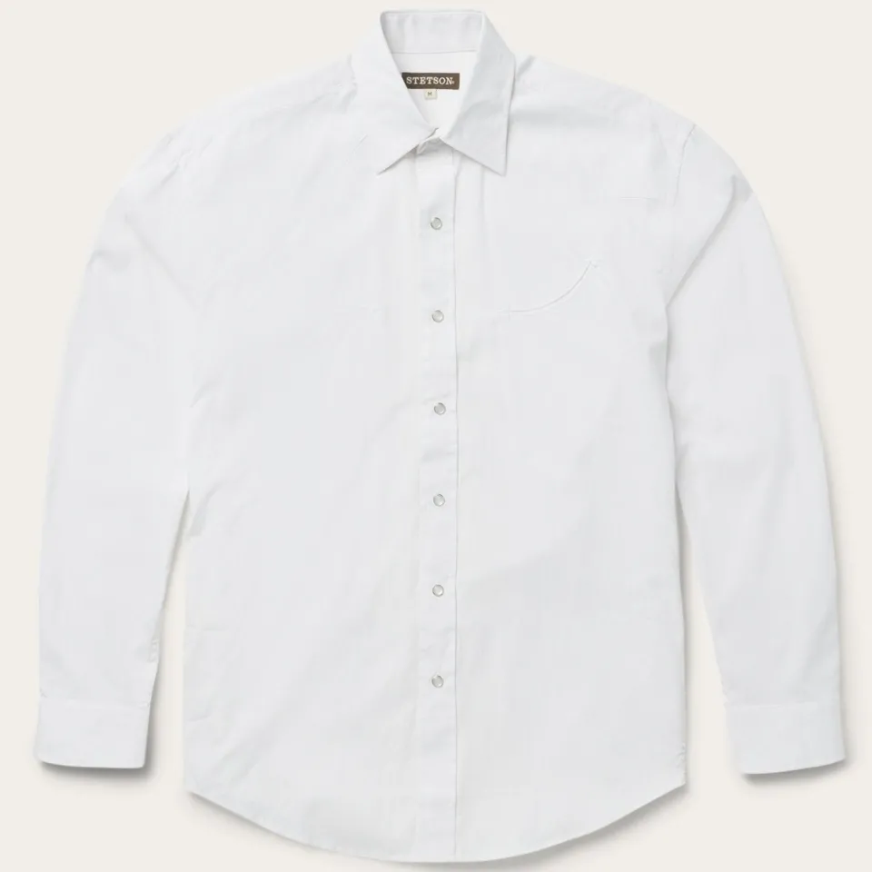 Stetson Pin Point Oxford Shirt White New