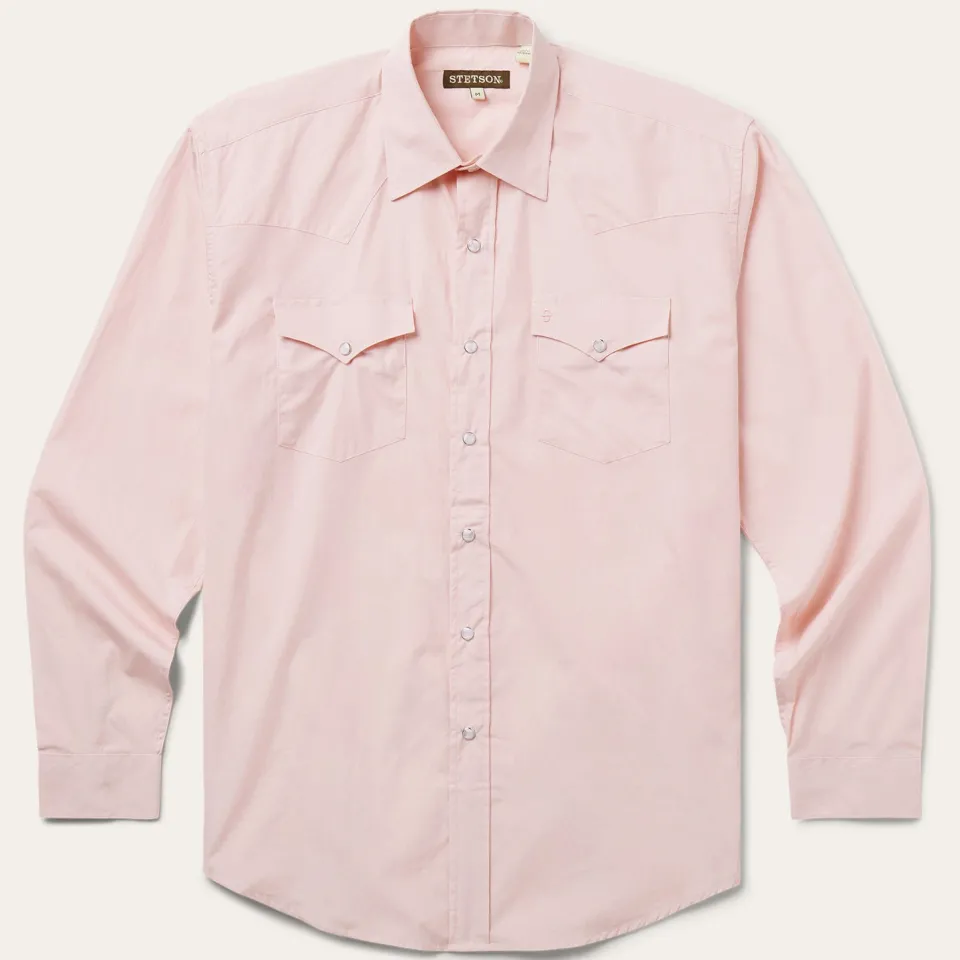 Stetson End-On-End Western Shirt Pink Shop