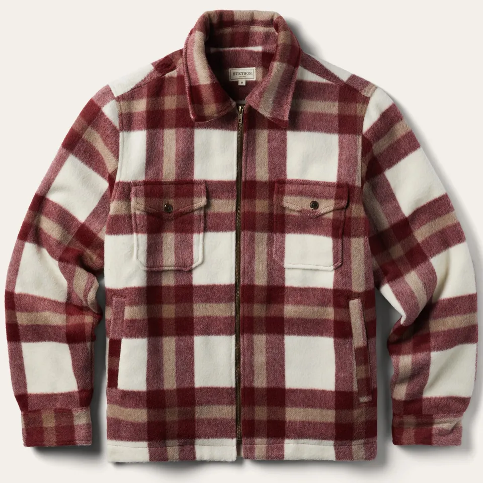 Stetson Plaid Lined Jac-Shirt Red Hot