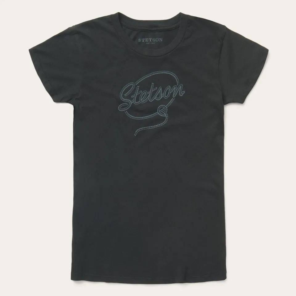 Stetson Rope Print Graphic Tee Black Store