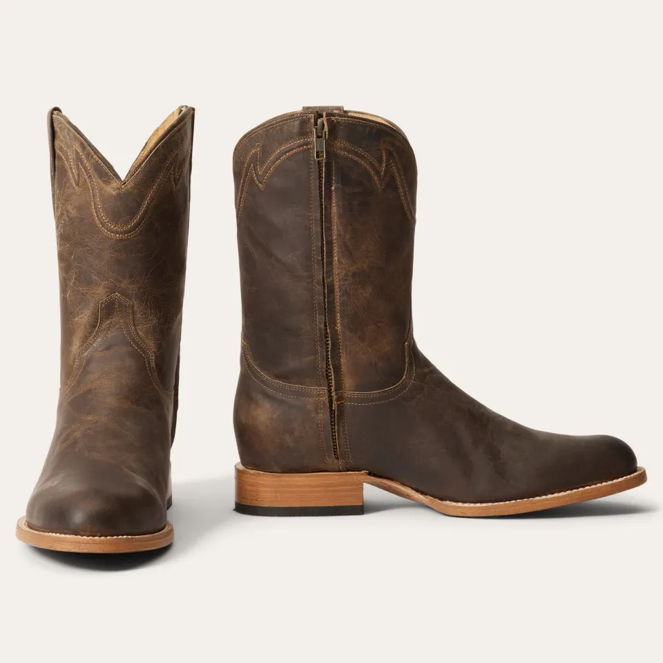 Stetson Roughstock Zip Boots Brown Flash Sale