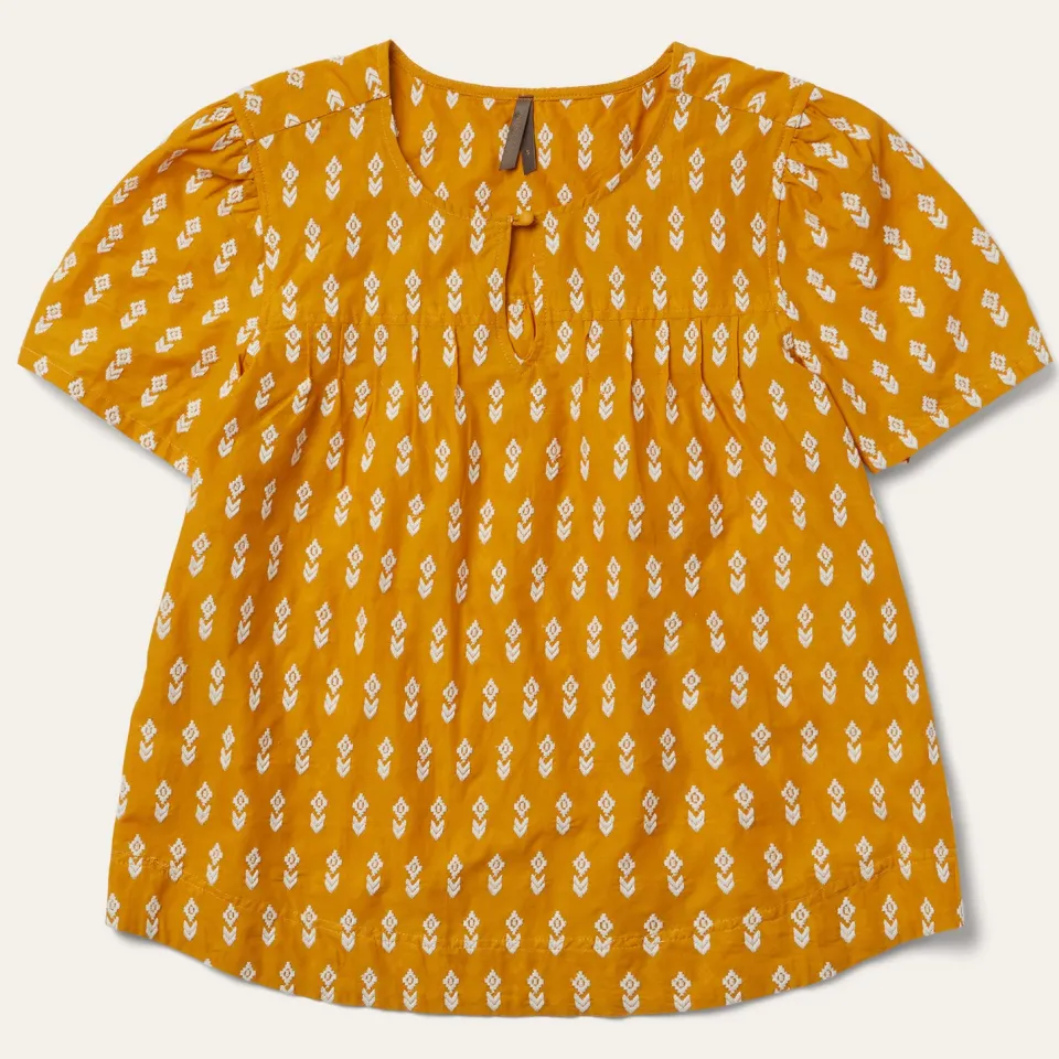 Stetson Short-Sleeved Aztec Blouse Yellow Hot