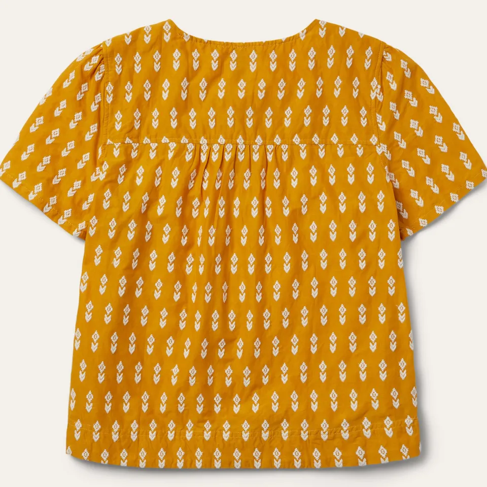 Stetson Short-Sleeved Aztec Blouse Yellow Hot