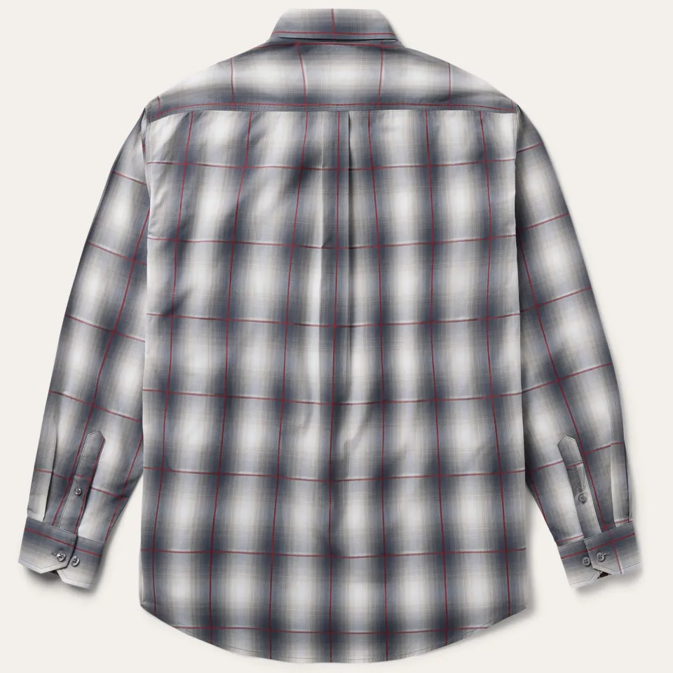 Stetson Smoke Ombre Plaid Button Front Shirt Grey Store