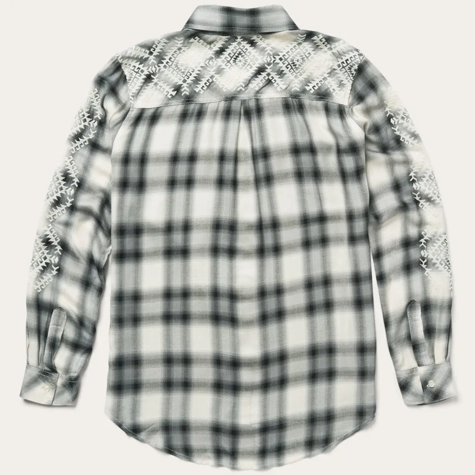 Stetson Smokey Ombre Plaid Shirt Grey Hot