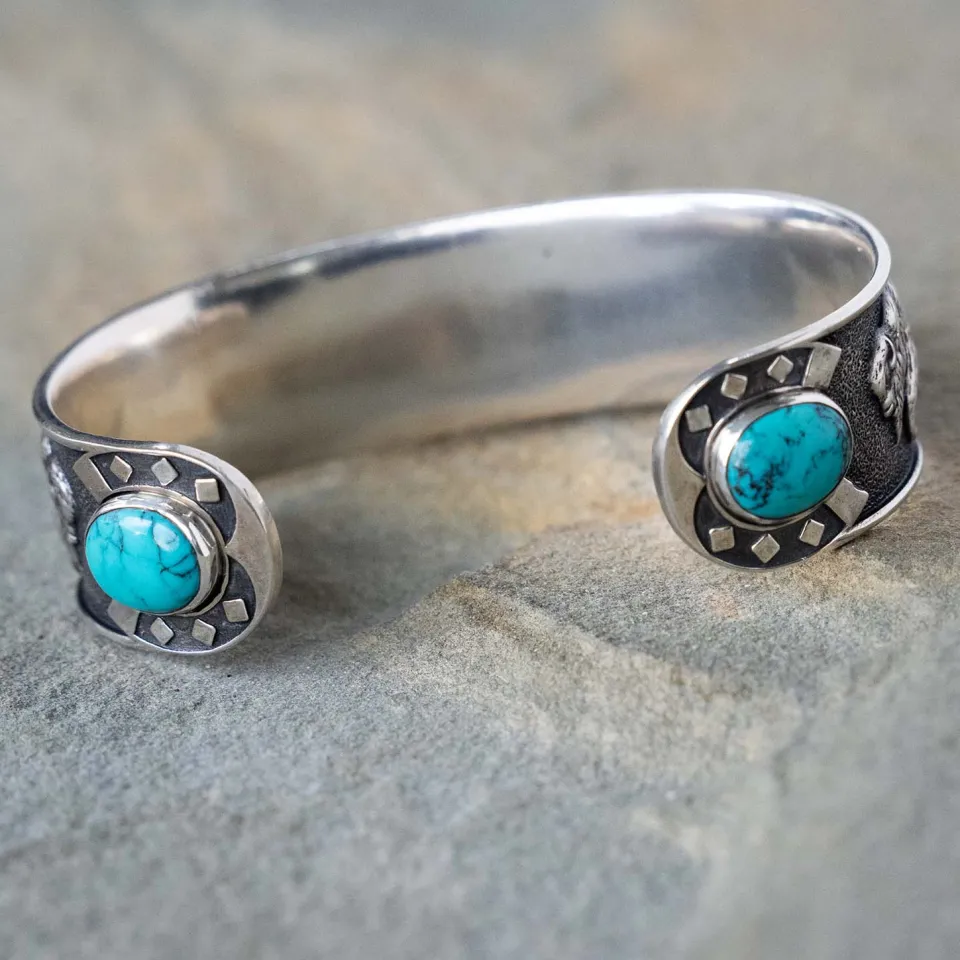 southwestern_cuff_2.webp Stetson Southwestern Cuff Turquoise Best Sale