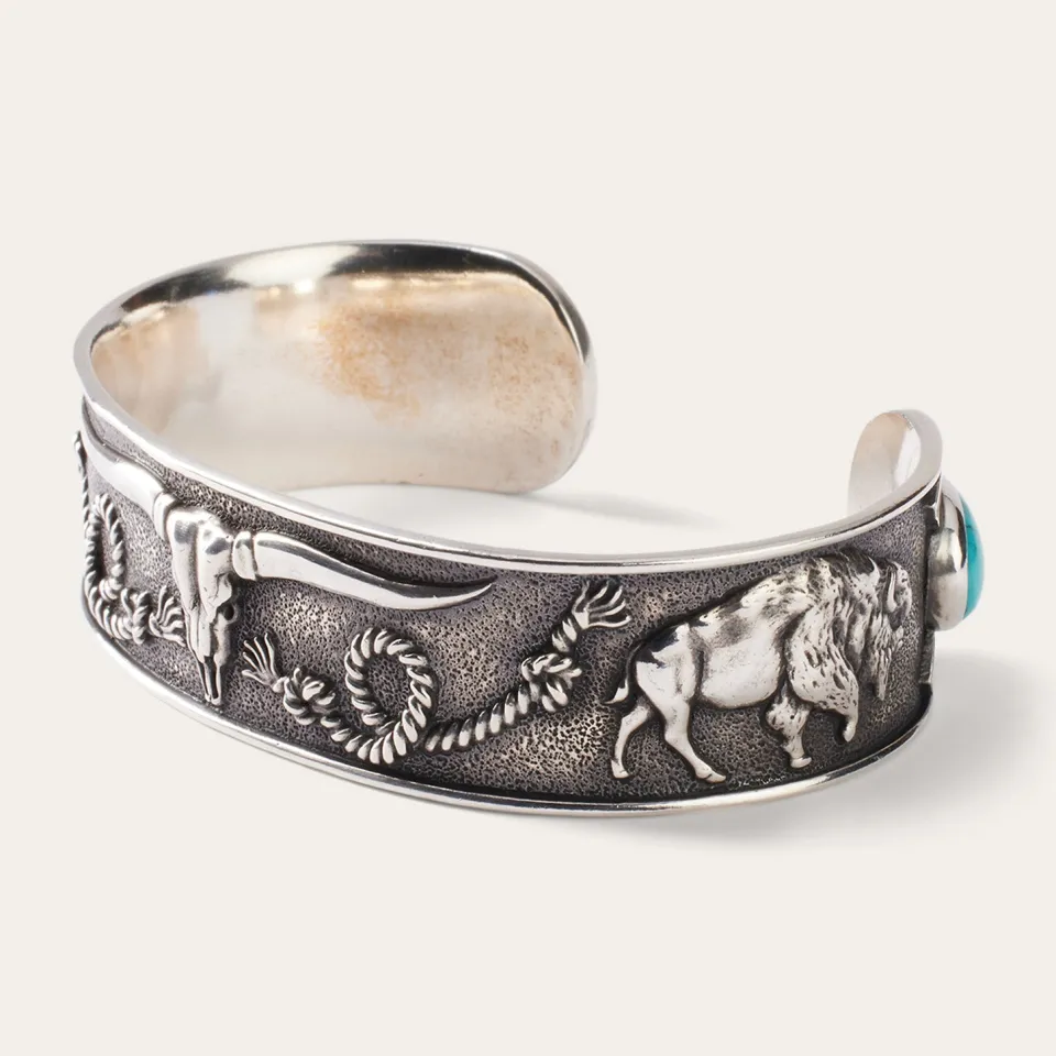 southwestern_cuff_3.webp Stetson Southwestern Cuff Turquoise Best Sale