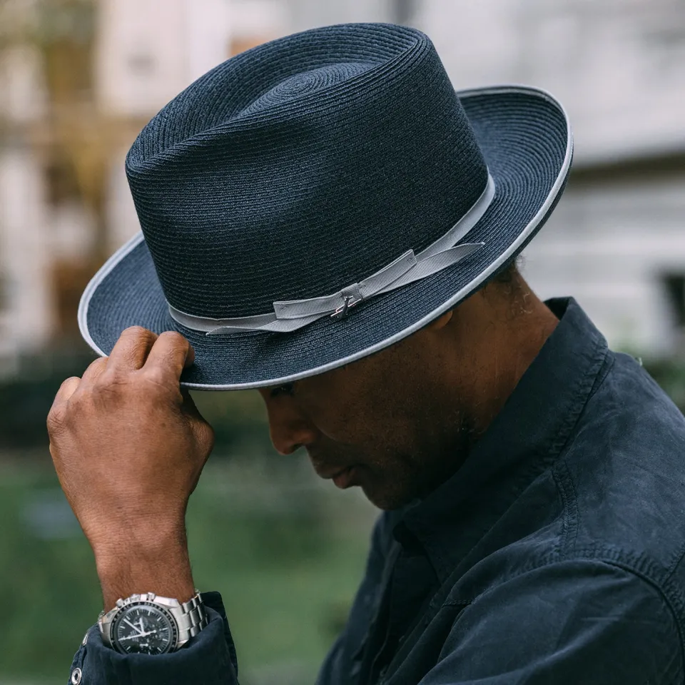 Stetson Stratoliner Hemp Fedora Navy Fashion