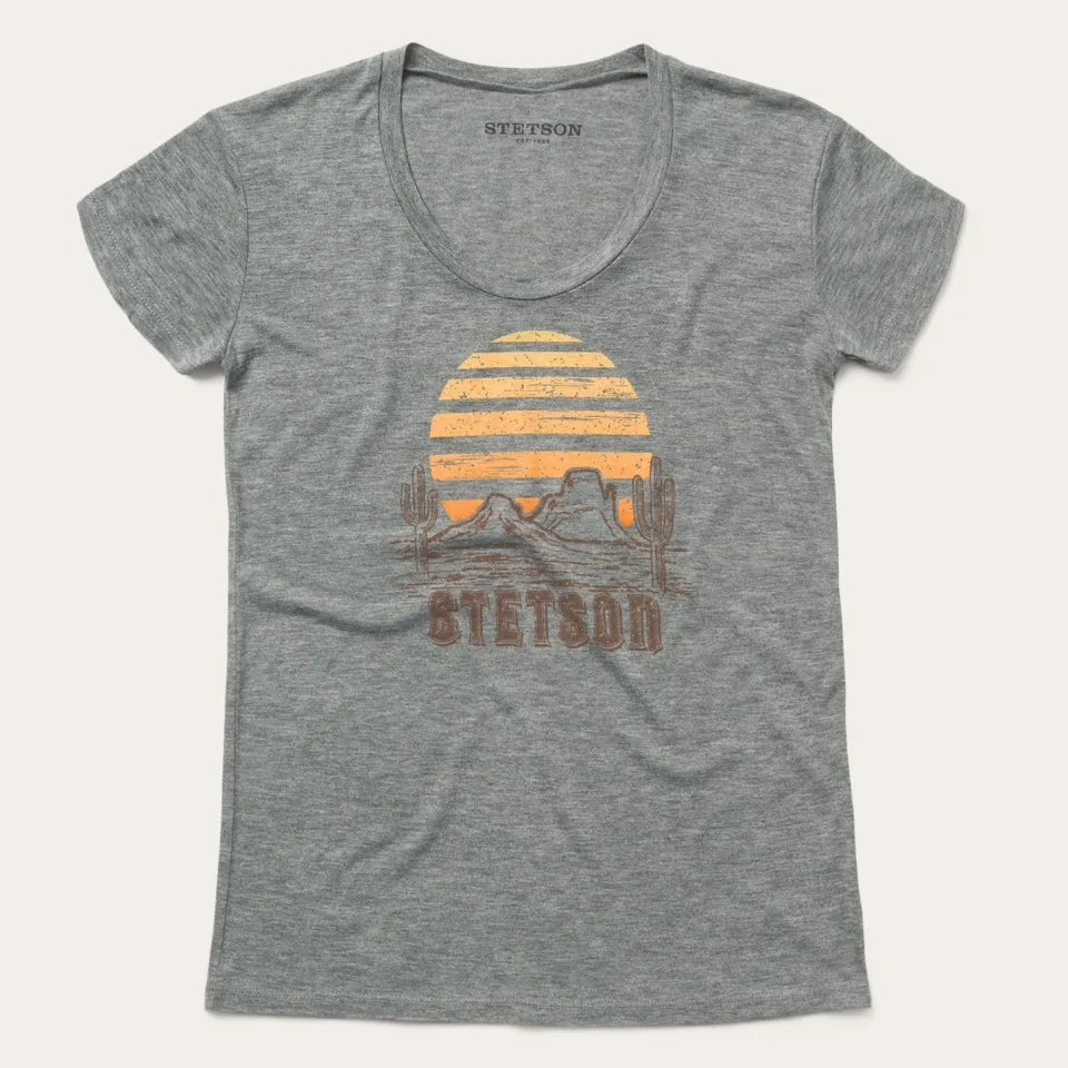 Stetson Sunset Graphic Tee Grey Hot