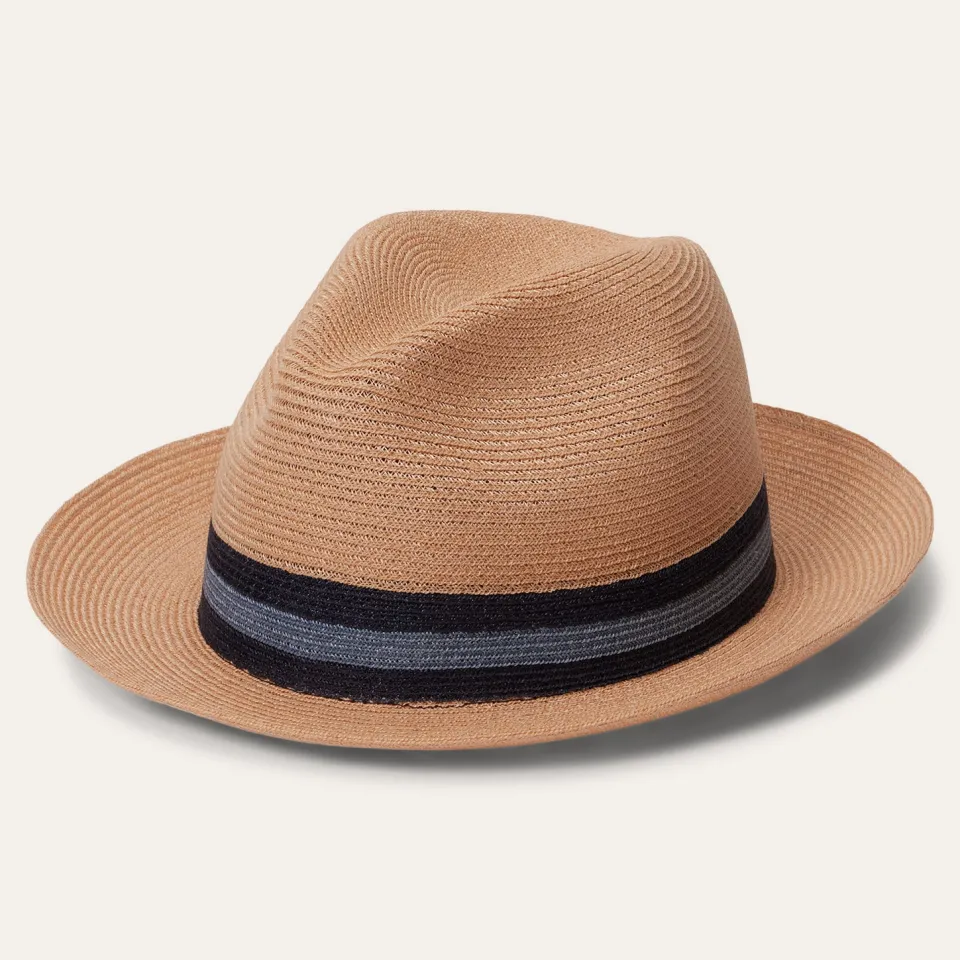 Stetson Triad Straw Fedora Turquoise Store