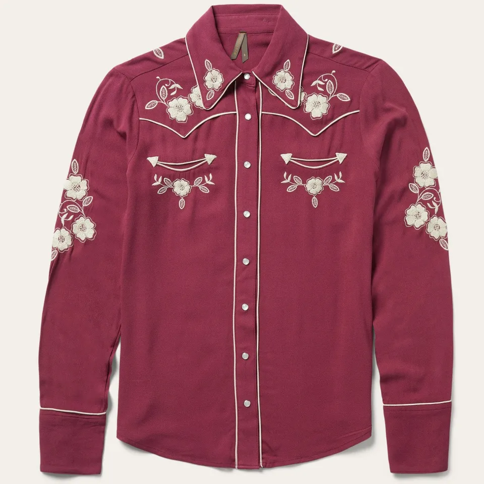 Stetson Classic Western Snap Blouse Wine Online