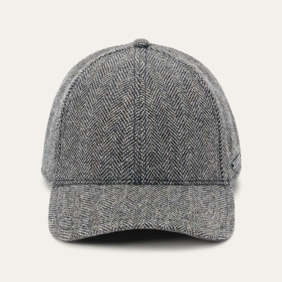 Stetson Wool Herringbone Baseball Cap Anthra Melange Herringbone Best Sale